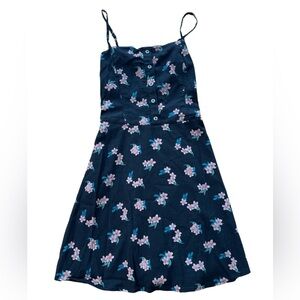 Hollister Black Floral Spaghetti Strap Dress